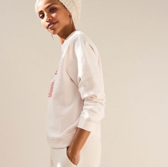 New BA&SH Tarah True Life Graphic Cotton Off White Sweatshirt Large /8 US /3 EU - Picture 3 of 13